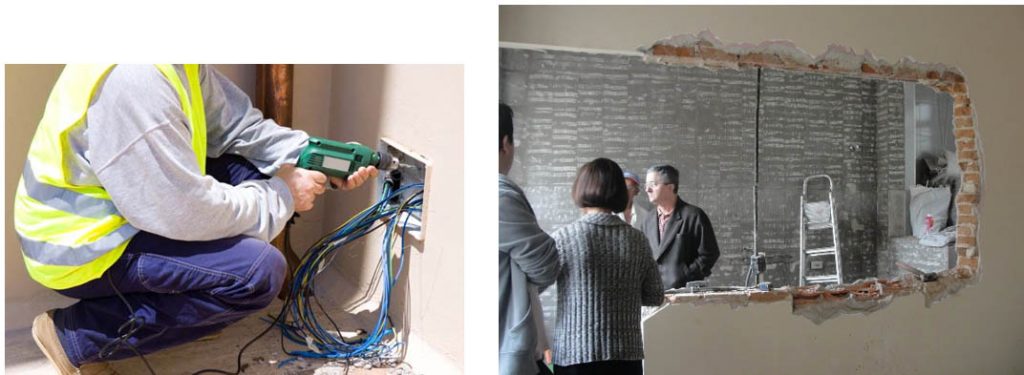 A imagem mostra um cômodo sendo alterado para um novo Design